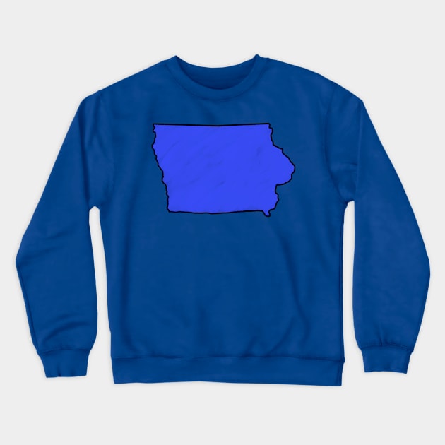 Iowa - blue outline Crewneck Sweatshirt by loudestkitten